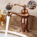 Ver imagem 2 de Torneira de Banheiro Luxo Clássica Retro Vintage Bico Aerador Misturador Monocomando Aço Inox Bronze