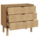 Ver imagem 5 de Cômoda Quarto 90cm 3 Gavetas Pé Madeira Luara Hanover A10 - Mpozenato