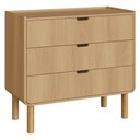 Ver imagem 2 de Cômoda Quarto 90cm 3 Gavetas Pé Madeira Luara Hanover A10 - Mpozenato