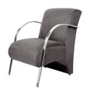 Ver imagem 1 de Poltrona Decorativa Predoli Braço de Alumínio Suede, Recepção, Sala, Quarto, Barbeiro, Consultório:c