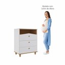 Ver imagem 6 de Quarto de Bebê com 1 Berço 1 Cômoda 3 Gavetas e 1 Guarda Roupa 4 Portas 4 Gavetas Picolé Espresso Mó
