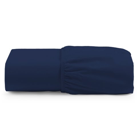 Lençol Unique Avulso de Baixo King com Elástico Micro Percal 400 Fios - Azul Marinho