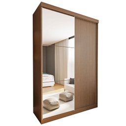 Guarda-roupa Solteiro 2 Porta de Correr e 3 Espelhos Cléo - Freijó - 2