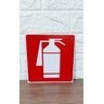 Placa de Sinalização Extintor 20x20 Cm Vermelha e Branca - 3