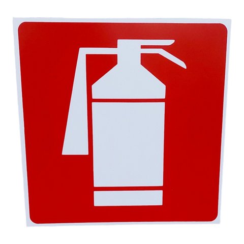 Placa de Sinalização Extintor 20x20 Cm Vermelha e Branca