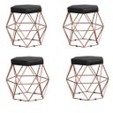 Ver imagem 1 de Kit 4 Puffs Decorativos Aramado Vanessa-Corino Preto
