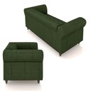Ver mais imagens de Conjunto Sala de Estar 1 Sofá Living 200cm e 2 Poltronas Stanford Chesterfield Pés Madeira Couro Ver