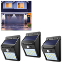 Ver imagem 1 de Kit 3 Luminária Arandela Led Solar 6w com Sensor Presença Movimento para Paredes Muros Jardim Quinta