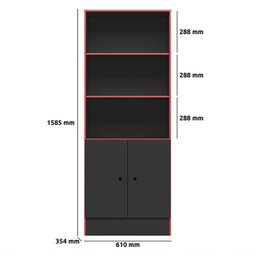 Conjunto Gamer Armário 2 Portas e Mesa para Computador 3875 Preto/Vermelho - Qmovi - 6 Conjunto Gamer Armário 2 Portas e Mesa para Computador 3875 Preto/Vermelho - Qmovi - 6