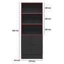 Ver imagem 6 de Conjunto Gamer Armário 2 Portas e Mesa para Computador 3875 Preto/Vermelho - Qmovi