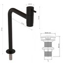 Ver imagem 2 de Kit Torneira Em Inox Black com Válvula Click Quadrada Black