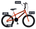 Ver imagem 5 de Bicicleta Max Boy Cross, Aro 20 S/m 36 Raias, Freios V-brake Nylon, Descanso Lateral, Aro 20, Roda L