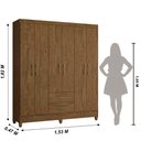 Ver imagem 6 de Kit Guarda Roupa Casal Panamá e Cômoda MS - Castanho Wood
