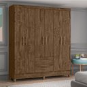 Ver imagem 2 de Kit Guarda Roupa Casal Panamá e Cômoda MS - Castanho Wood