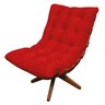 Poltrona costela e puff costela Giratória Vermelho - House moveis - 2