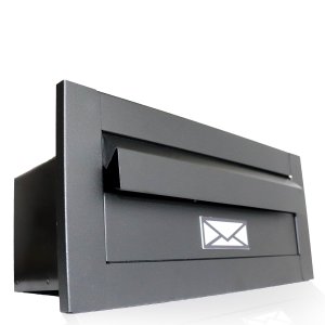 Caixa De Correio Moderna Luxo Para Muro, Parede e Embutir - 14CM:Preto Fosco
