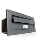 Ver imagem 1 de Caixa De Correio Moderna Luxo Para Muro, Parede e Embutir - 14CM:Preto Fosco