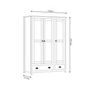 Ver imagem 4 de Guarda Roupa Madeira Maciça 3 Portas Osiris 2 Gavetas Branco/freijó - G74 - Gran Belo