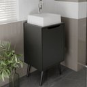 Ver imagem 2 de Gabinete 1 Porta com Cuba para Banheiro Bn3630x41 Preto Tecno Mobili