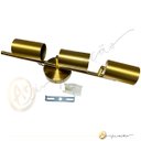 Ver mais imagens de Luminária de Teto 3 Spots Orientável Sobrepor Gu10 Alumínio Dourado Bivolt Sala Cozinha Gourmet