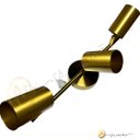 Ver imagem 2 de Luminária de Teto 3 Spots Orientável Sobrepor Gu10 Alumínio Dourado Bivolt Sala Cozinha Gourmet