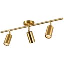 Ver imagem 1 de Luminária de Teto 3 Spots Orientável Sobrepor Gu10 Alumínio Dourado Bivolt Sala Cozinha Gourmet