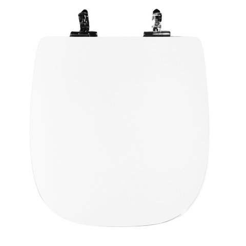 Assento Sanitário Poliéster para Louça City (celite) Super Luxo Cromado (reb. Oculto) Branco