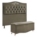 Ver imagem 1 de Conjunto Cabeceira/Calçadeira Holanda 1,95 Marrom - Star Confort