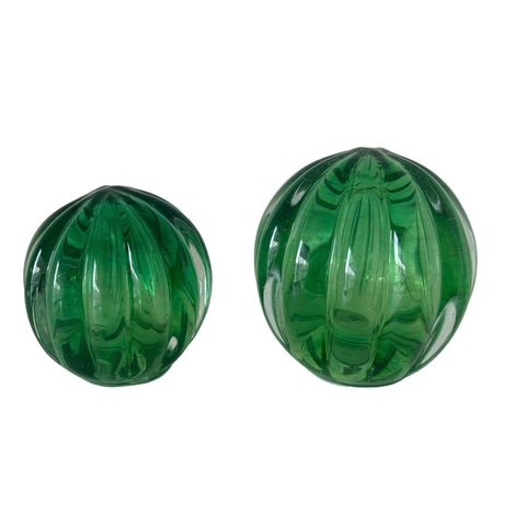 Conjunto de 2 Esferas Murano Verdes P e M Casa Del Grande Objetos Decorativos