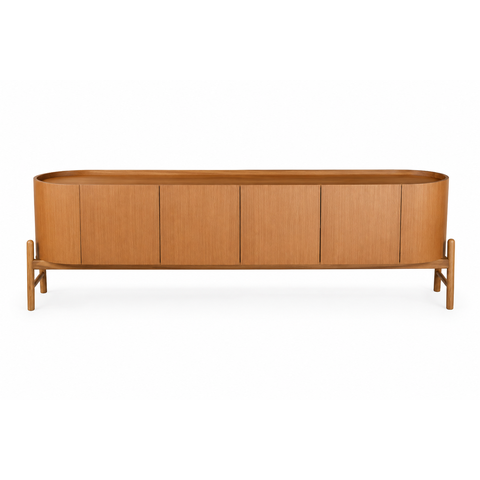 Aparador Buffet Leve Imbuia Natural 4 Portas Sheldon