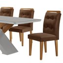Ver mais imagens de Mesa Sala de Jantar Carol 180cm e 6 Cadeiras Carol Moderna Vel. Marrom/off White/imbuia