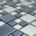 Ver imagem 2 de Pastilha de Vidro para Cozinha Cristal Cosmo Cromado 30x30cm