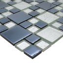 Ver imagem 5 de Pastilha de Vidro para Cozinha Cristal Cosmo Cromado 30x30cm