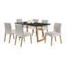 Conjunto Sala de Jantar Mesa Ametista MDF/Vidro 160x90cm com 6 Cadeiras Cristal  - 2