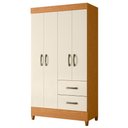 Ver imagem 3 de Guarda Roupa Casal Vértice Sul 4 Portas de Bater 2 Gavetas MDP Cinamomo Off White Albatroz Móveis
