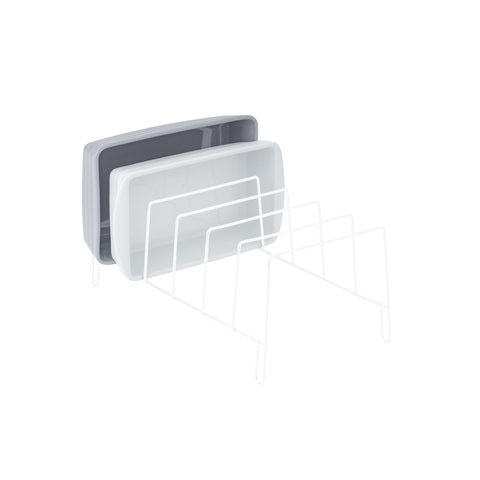 Organizador Armário de Cozinha Porta Tampas Travessas Frigideiras Formas Suporte Branco