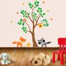 Adesivo de Parede Safári com Raposa e Guaxinim-Grande 73x81cm - 1