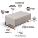 Ver imagem 3 de Puff Decorativo Sala De Estar Cléo 90cm Base De Ferro Cobre W01 Linho Bege - Lyam Decor