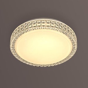Plafon LED Sagitta Redondo Efeito Cristal 12W Branco Quente