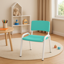 Ver imagem 1 de Kit 8 Cadeira Iso Infantil Creche, Escola Base Branco Verde Água