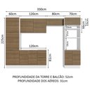 Ver imagem 4 de Armário de Cozinha Completa 330cm Branco/Rustic Stella Madesa 02