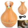 Umidificador Aromatizador Ar Vaso Ultrassonico Difusor Aroma Purifica Ambiente Decora Madeira Led 7  - 1