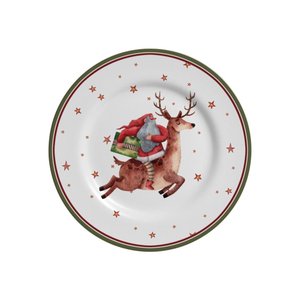 JOGO C/6 PRATO SOBREMESA FATHER CHRISTMAS B ALLEANZA 1°LINHA