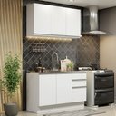 Ver imagem 1 de Cozinha Compacta Madesa Glamy 120001 com Armário e Balcão (Sem Tampo e Pia) Branco Cor:Branco