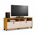 Ver imagem 2 de Rack Xangai para TV 55" 145cm em MDF-MDP com 2 Gavetas Naturalle e Off White Carmolar Móveis