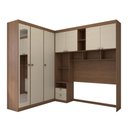 Ver imagem 3 de Guarda-roupa Casal Modulado Fortaleza 7 Portas 4 Gavetas com Espelho Jatoba/areia - Panorama Móveis