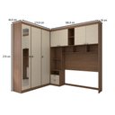 Ver imagem 4 de Guarda-roupa Casal Modulado Fortaleza 7 Portas 4 Gavetas com Espelho Jatoba/areia - Panorama Móveis
