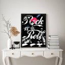 Ver imagem 1 de Quadro Decorativo Elvis Rock´n roll 24x18cm - com Vidro:madeira Branca