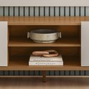 Ver imagem 4 de Painel para TV Leme até 65 Extensivo com Rack Brazos Off White Matte/Freijó Colibri Decor