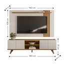 Ver imagem 3 de Painel para TV Leme até 65 Extensivo com Rack Brazos Off White Matte/Freijó Colibri Decor